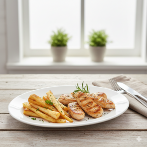 Roasted Organic Turkey Strips with Golden Parsnips | Low-Histamine