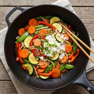 Colorful Organic Rice and Vegetable Stir-Fry | Low-Histamine